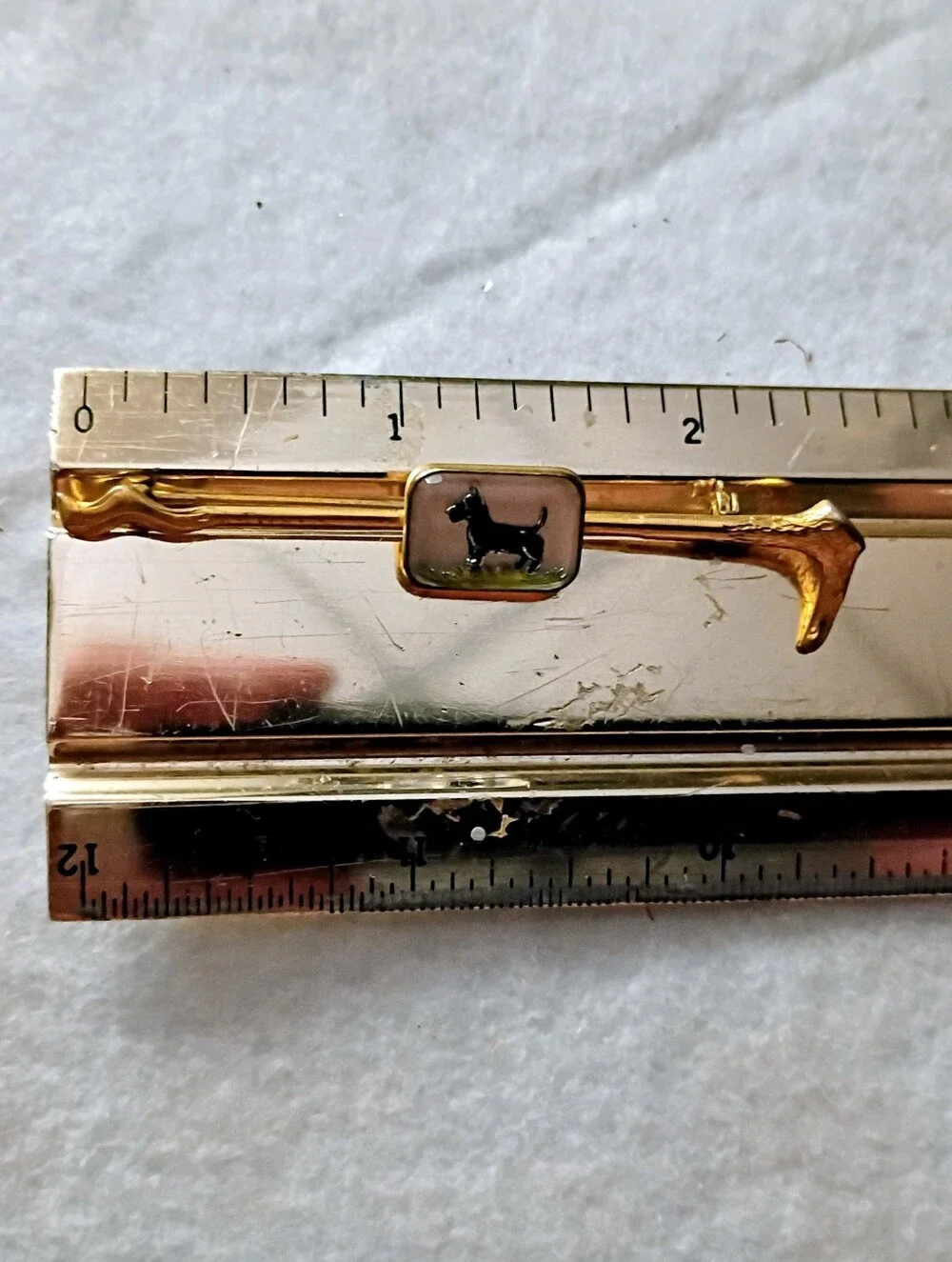 Gold Tone Scottie Dog Motif Brooch